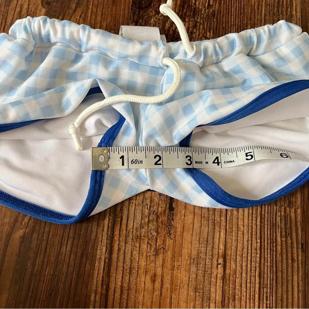 Little Lamb & Co. Blue/White Checkered Euro Style Swim Trunks Size 4T